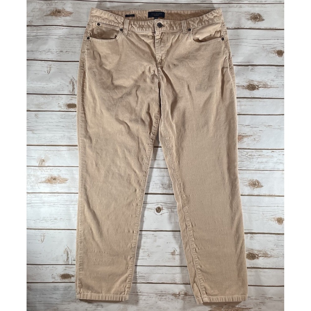 Talbots Signature Corduroy Pants Women's Size 14 Beige